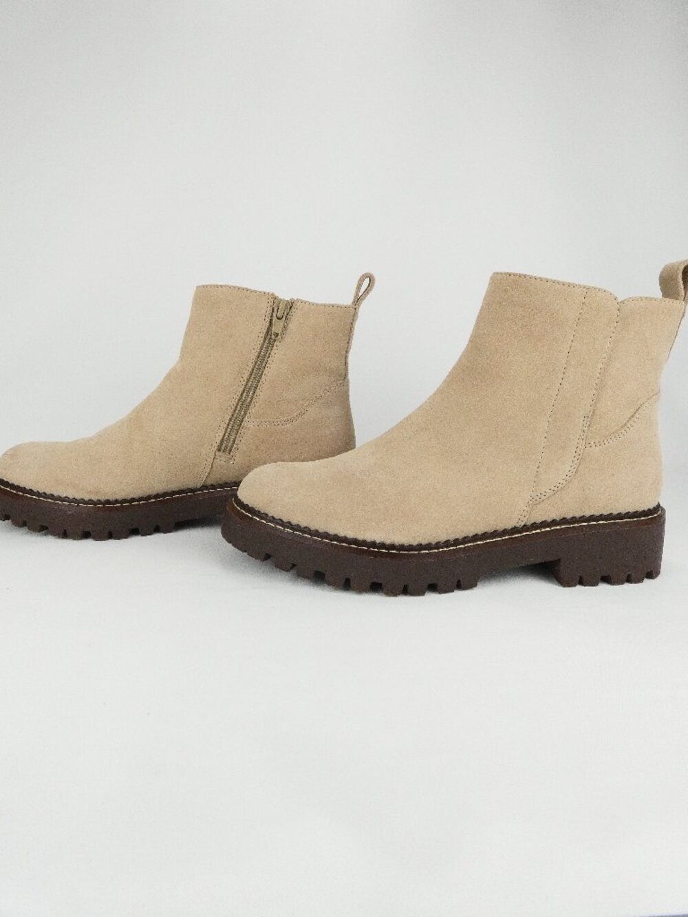 Nordstrom Miller 2 Boots Womens 8 M Tan Suede Chelsea Water Resistant Side Zip